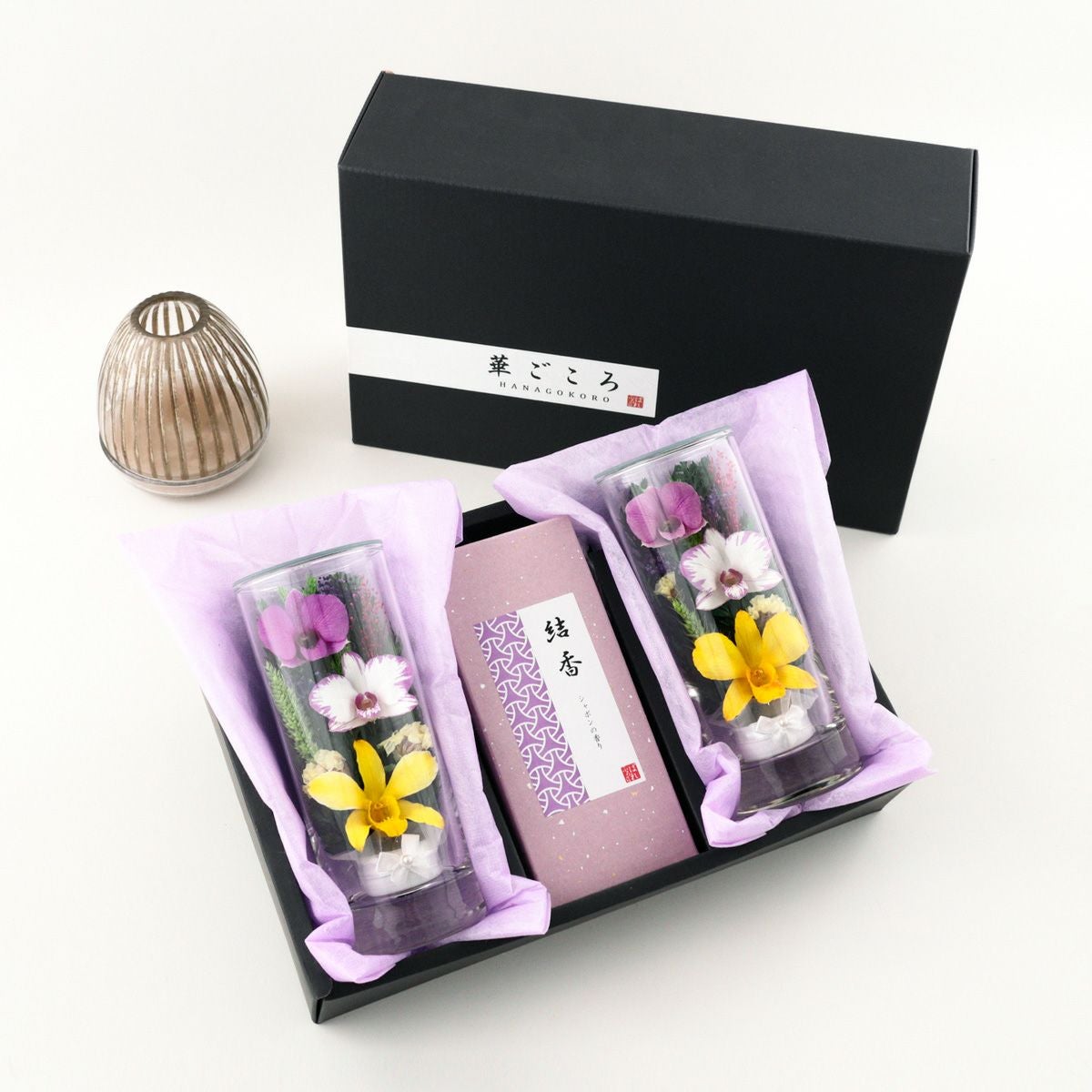 お供え ギフトBOX 華ごころ（お線香&ミエル[117]2個） 仏壇 お悔やみ