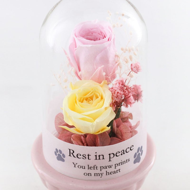 ペット用 お供えギフトBOX 華ごころ（お線香&プリザーブドフラワー1個）