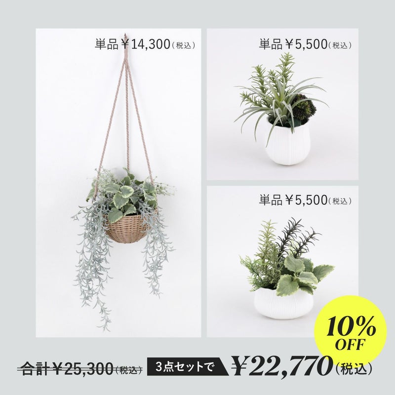 【セット割10%OFF】《オンライン限定》 フェイクグリーン3点セット [WEB536/537/539]