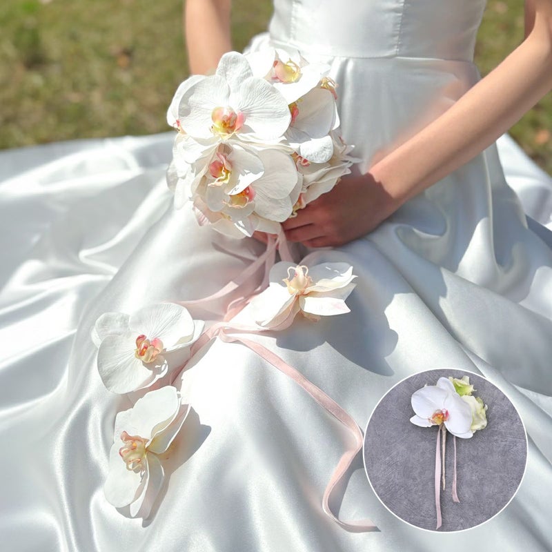 ウエディングブーケ＆ブートニアSET[WEB517]