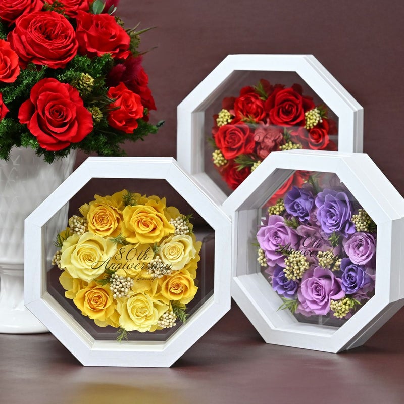 想いが伝わるメッセージギフト プリザーブドフラワー [368][369][370]