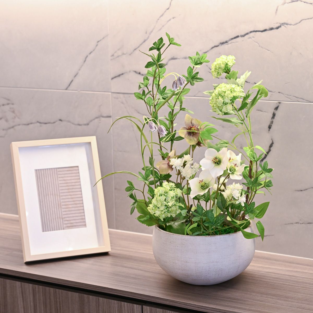 寄せ植え クリスマスローズ フェイクグリーン [147]