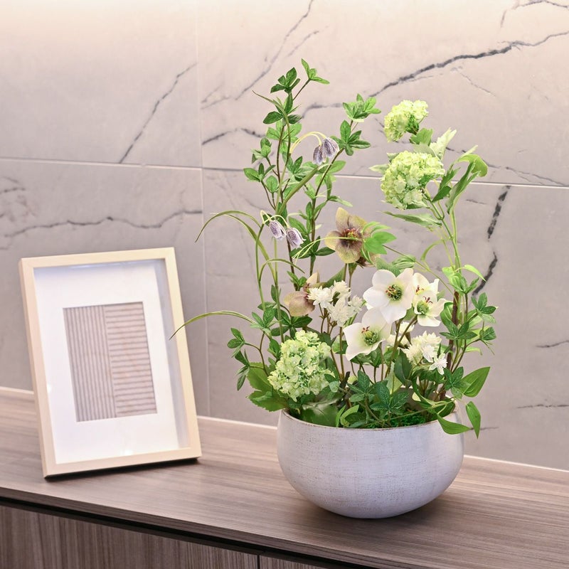 寄せ植え クリスマスローズ フェイクグリーン [147]