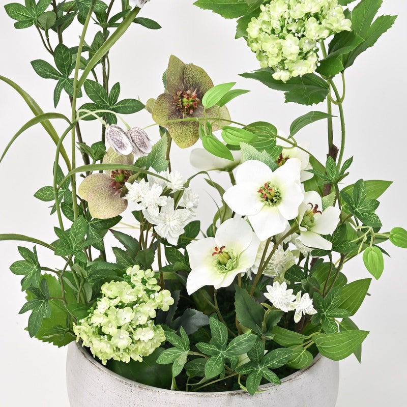 寄せ植え クリスマスローズ フェイクグリーン [147]