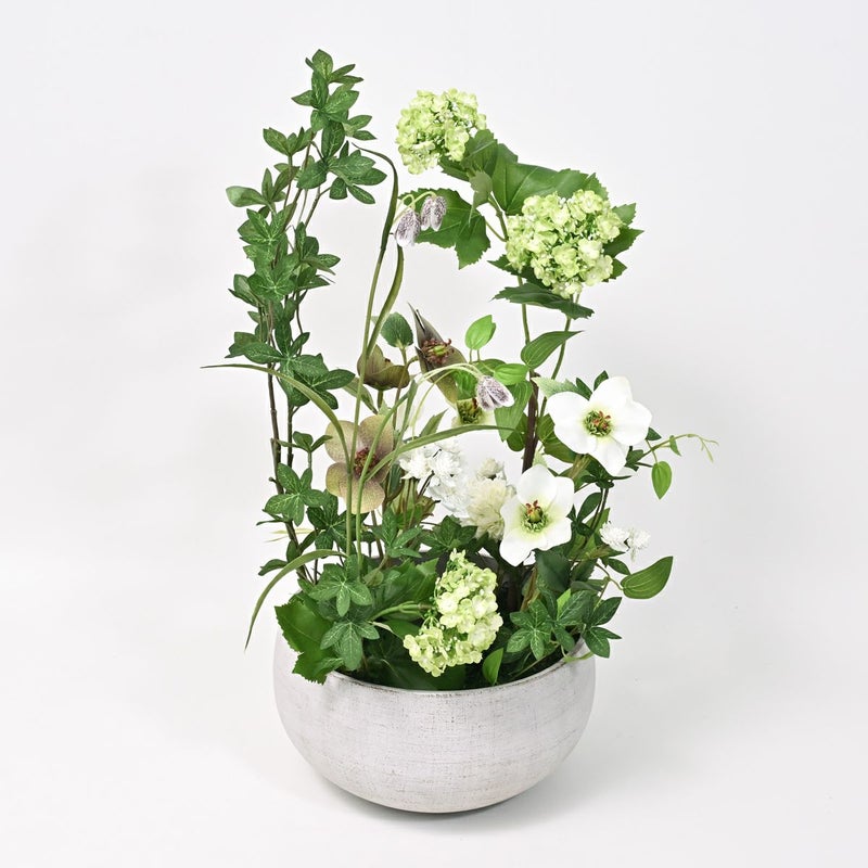 寄せ植え クリスマスローズ フェイクグリーン [147]