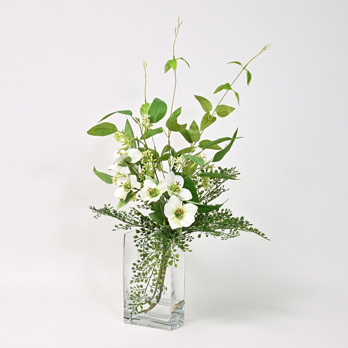 clover-green ⭐︎造花アレンジ 白 グリーン　高さ約50cm マジックウォーター グリーン アレンジメント [149] BA アーティ