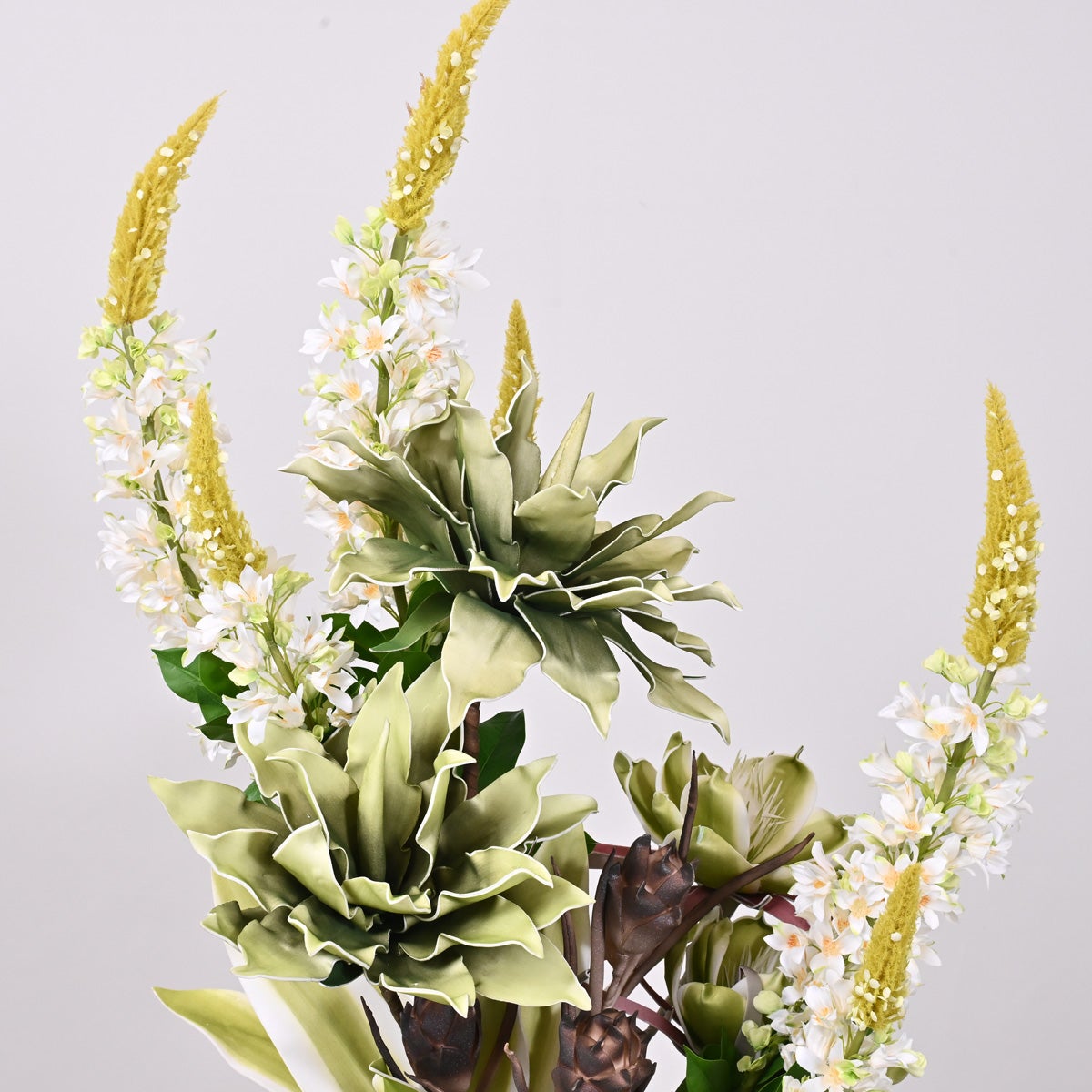 clover-green ⭐︎アーティフィシャルアレンジ　白　造花　高さ約55cm 10%OFF】グリーンフラワー アレンジメント セピア[P-14] BA アーティ